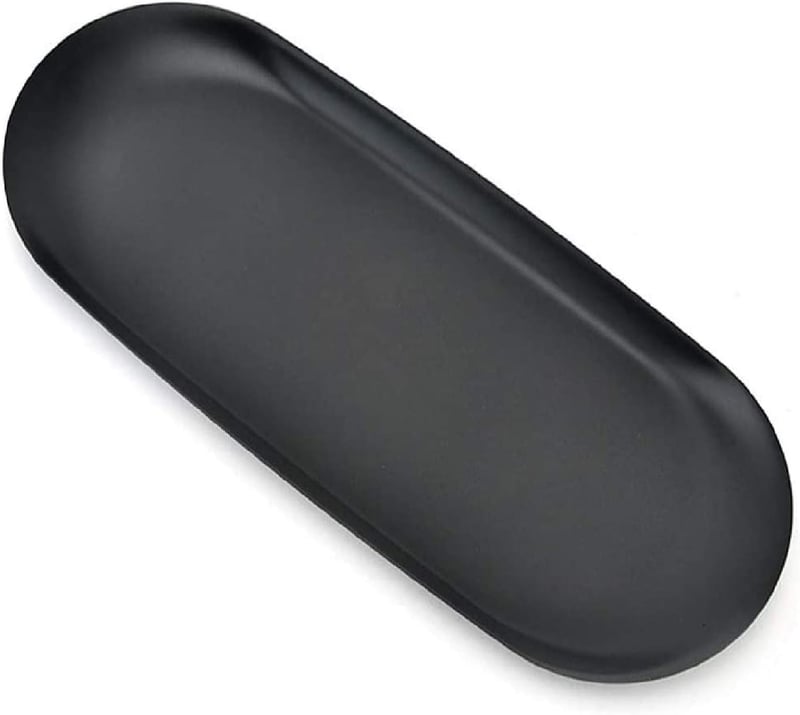 Peakpet Ovális Rozsdamentes Tálca Fekete 17,9x8,5cm Ékszer Kozmetika