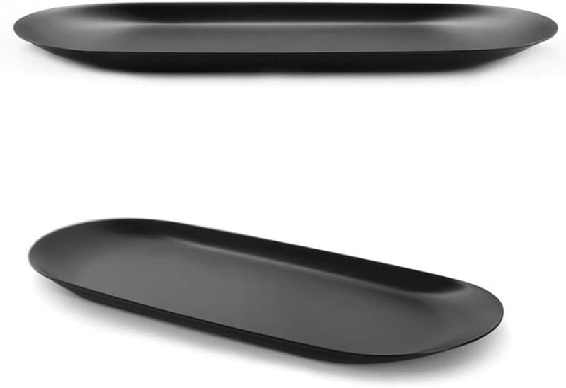 Peakpet Ovális Rozsdamentes Tálca Fekete 17,9x8,5cm Ékszer Kozmetika