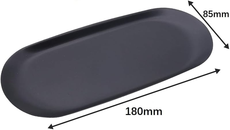 Peakpet Ovális Rozsdamentes Tálca Fekete 17,9x8,5cm Ékszer Kozmetika