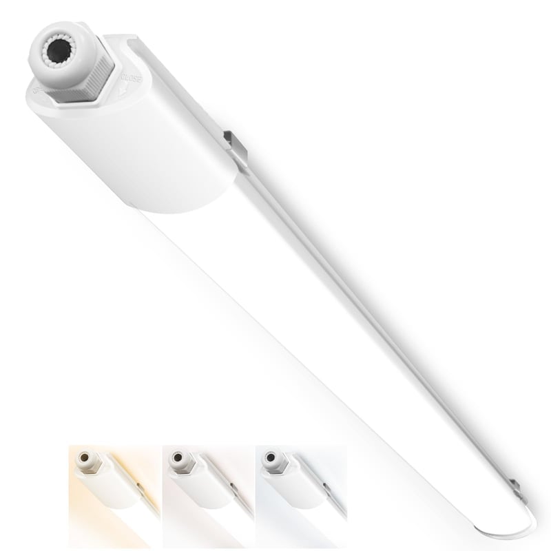 LED prachotesné svietidlo Peasur 120 cm 36 W IP65, vodotesné stropné svietidlo, 3960 lm, 3000 K/4000 K/6500 K, osvetlenie do dielne, pivnice a garáže