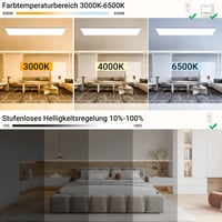 Plafonieră LED Peasur, plată, 120x30 cm, 4100 lm, reglabilă, cu telecomandă, 3000K-6500K, IP44, pentru bucătărie, sufragerie, dormitor, baie, birou, dreptunghiulară 3