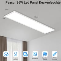 Plafonieră LED Peasur, plată, 120x30 cm, 4100 lm, reglabilă, cu telecomandă, 3000K-6500K, IP44, pentru bucătărie, sufragerie, dormitor, baie, birou, dreptunghiulară 2