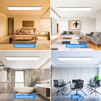 Plafonieră LED Peasur, plată, 120x30 cm, 4100 lm, reglabilă, cu telecomandă, 3000K-6500K, IP44, pentru bucătărie, sufragerie, dormitor, baie, birou, dreptunghiulară 6