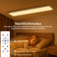 Plafonieră LED Peasur, plată, 120x30 cm, 4100 lm, reglabilă, cu telecomandă, 3000K-6500K, IP44, pentru bucătărie, sufragerie, dormitor, baie, birou, dreptunghiulară 4