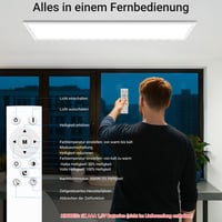 Plafonieră LED Peasur, plată, 120x30 cm, 4100 lm, reglabilă, cu telecomandă, 3000K-6500K, IP44, pentru bucătărie, sufragerie, dormitor, baie, birou, dreptunghiulară 7