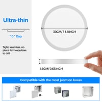 Ploché LED stropné svietidlo Peasur 24W, 5 farieb svetla 3000-6500K, vodoodolné kúpeľňové svietidlo IP54, okrúhle 30x1,6 cm, na chodbu, do spálne 6