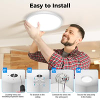 Ploché LED stropné svietidlo Peasur 24W, 5 farieb svetla 3000-6500K, vodoodolné kúpeľňové svietidlo IP54, okrúhle 30x1,6 cm, na chodbu, do spálne 8