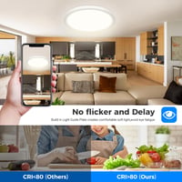 Ploché LED stropné svietidlo Peasur 24W, 5 farieb svetla 3000-6500K, vodoodolné kúpeľňové svietidlo IP54, okrúhle 30x1,6 cm, na chodbu, do spálne 5