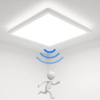 Peasur LED Mennyezeti Lámpa Mozgásérzékelővel 20W 5000K Fehér Négyzet Alakú Modern Beltéri Világítás Lépcsőház Folyosó Garázs 1