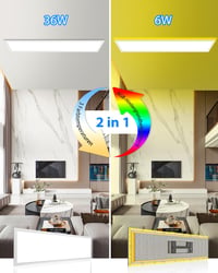 LED stropné svietidlo Peasur s diaľkovým ovládaním, 42W 4600LM, 120x30 cm, 7-farebné RGB podsvietenie, stmievateľné 3000K-6500K, do kuchyne a spálne 2