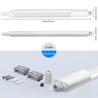 Peasur LED svjetiljka za vlažne prostorije 90 cm, 24W 2640LM, 3000K/4000K/6500K, IP65 vodootporna stropna cijevna svjetiljka, rasvjeta za radionice i podrume, tankog dizajna 8