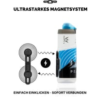 Magnetický cyklistický fľašový set Peaty's x Fidlock Lockin 600 ml – Twist & Release, alternatíva ku košíku na fľašu, dymová farba 3