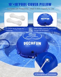 Pechfun 3m Téli Medence Párna XXL Kék Biztonsági Szeleppel Javítókészlettel 4