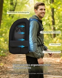 pecute Kihúzható XL Kutyahátizsák 6-10 kg-ig, Összecsukható Macska és Kutya Szállítótáska Lélegző Hálós Ablakkal, Plüss Matrac, Szürke 6