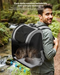 Rucsac transport animale Pecute XL, cu plasă de ventilație, 6-10 kg - gri 7