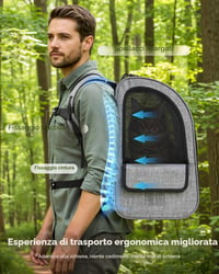 Rucsac transport animale Pecute XL, cu plasă de ventilație, 6-10 kg - gri 6
