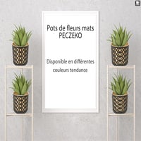 PECZEKO Dekoratív Virágcserép Szett 2db Matt Fekete/Arany 19cm Átmérő 6