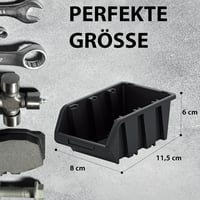 Set cutii de depozitare din plastic PECZEKO - negru - 115x80 mm, 10 buc. 8