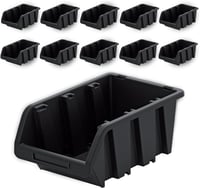 Set cutii de depozitare din plastic PECZEKO - negru - 115x80 mm, 10 buc. 1