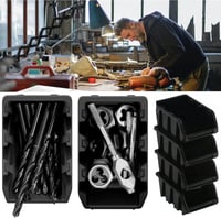 Set cutii de depozitare din plastic PECZEKO - negru - 115x80 mm, 10 buc. 6