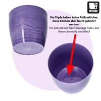 PECZEKO Lesklý plastový kvetináč, dekoratívny obal na veľké aj malé rastliny, sada 2 ks, fialový, priemer 12 cm 7