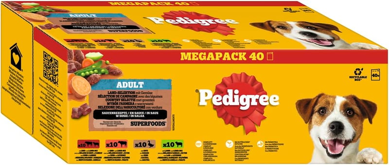 Hrană umedă pentru câini adulți Pedigree Dogcare în sos, 40 x 100 g pliculețe