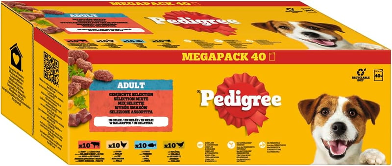 Pedigree Dogcare Felnőtt Kutyaeledel Zselés Falatok Adagos Tasakban 40 x 100 g