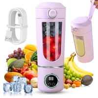 Prenosný mixér Peelanmall 700 ml, mini smoothie mixér s 12 čepeľami z nehrdzavejúcej ocele, USB nabíjateľný mixér na ovocné nápoje s digitálnym displejom, fialový 1