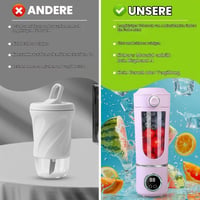 Prenosný mixér Peelanmall 700 ml, mini smoothie mixér s 12 čepeľami z nehrdzavejúcej ocele, USB nabíjateľný mixér na ovocné nápoje s digitálnym displejom, fialový 5