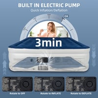 Peirhw Önfelfújó Légágy 2 Személyes 203x152cm Integrált Pumpával Camping Vendégágy 4