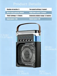 Peixiong 4 v 1 prenosná mini klimatizácia a ventilátor – kompaktný stolný ochladzovač so zvlhčovačom 6