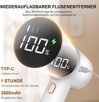 Peiyuu Elektromos Bolyhtalanító - Újratölthető Szövetborotva 6 Pengével, 3 Sebességgel, LED Kijelzővel, Elefántcsont Színben Ruhákhoz, Pulóv 3