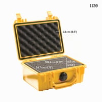 Profesionálny ochranný kufor Peli 1120 s penovou výplňou, 2 l, vodotesný IP67, pre optické a elektronické zariadenia, žltý 5