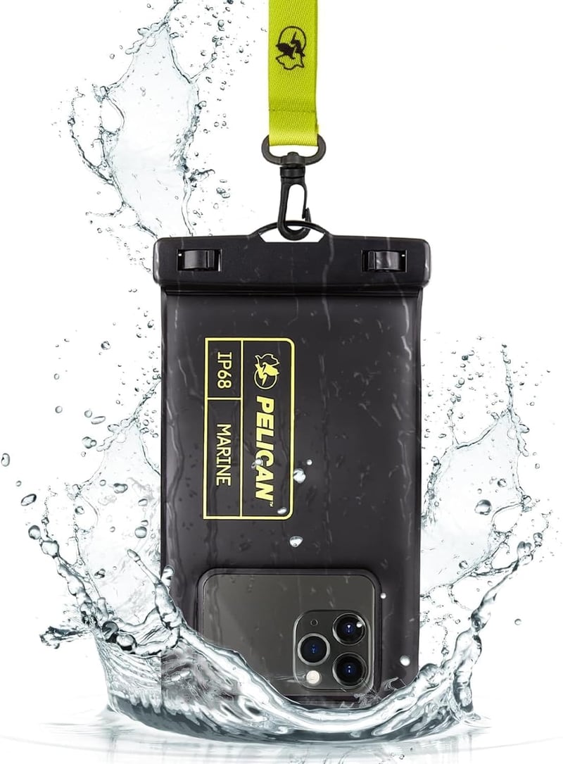 Husă Telefon Pelican Marine IP68 Impermeabilă Dimensiune Standard - Husă Plutitoare pentru iPhone 15 Pro Max 14 Pro Max 13 Pro Max 12 S24 Ultra - Șnur Detașabil pentru Gât