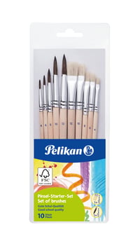Pelikan 700405 Sada štetcov pre začiatočníkov – 5 jemných štetcov a 5 štetcov so štetinami, 10-dielna súprava v puzdre 1