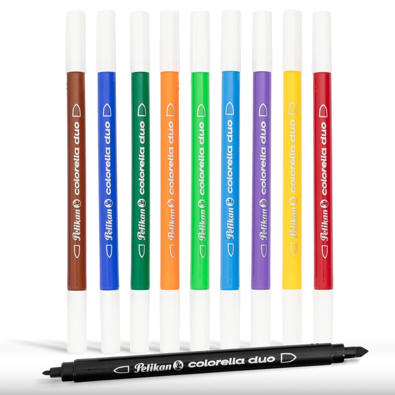 Set carioci Pelikan Colorella Duo – 10 culori, 10 bucăți, în etui de plastic