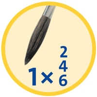 Sada štetcov Pelikan, 5 ks – 3 štetce s jemným vlasom (veľkosti 2, 4, 6) a 2 štetce so štetinami (veľkosti 6, 10), s prírodnou rúčkou, v priehľadnom puzdre 2