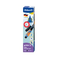 Stilou Pelikan griffix pentru dreptaci, Neon Black – Stilou ergonomic pentru învățarea scrisului, cu peniță din oțel inoxidabil și cartuș 5