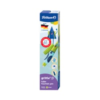 Stilou Pelikan griffix pentru dreptaci, verde - Stilou ergonomic pentru învățarea scrisului, cu peniță din oțel inoxidabil și cartuș 5