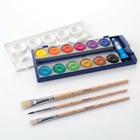 Set de acuarele Pelikan K12 cu 12 culori, tempera albă și 3 pensule 8
