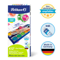 Set de acuarele Pelikan K12 cu 12 culori, tempera albă și 3 pensule 7