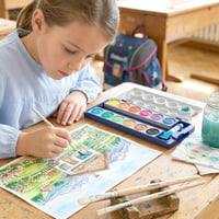Set de acuarele Pelikan K12 cu 12 culori, tempera albă și 3 pensule 2