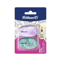 Sada 2 gúm Pelikan, bez obsahu PVC a bezprašné, mramorový efekt, v 4 farbách 1