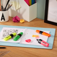 Set de markere fluorescente Pelikan 490 – 4 bucăți, culori neon, vârf teșit, cerneală lavabilă, pentru școală și studiu 2