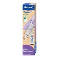 Stilou Pelikan Twist Eco P457 cu peniță medie din oțel inoxidabil și cartuș de cerneală, lavandă 1
