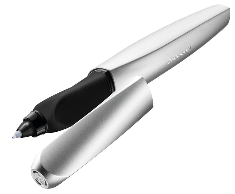 Roller Pelikan Twist R457 Argintiu - Pentru dreptaci și stângaci, în cutie cadou, 1 buc.