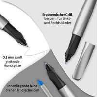 Roller Pelikan Twist R457 Argintiu - Pentru dreptaci și stângaci, în cutie cadou, 1 buc. 2