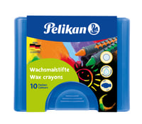 Set de creioane cerate acuarelabile Pelikan cu etui culisant, 10 culori, în etui din carton 1