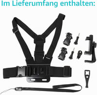PellKing hrudný držiak na telefón, popruh na smartfón, držiak na akčnú kameru pre POV zábery, kompatibilný so Samsungom, iPhonom a modelmi Plus 6