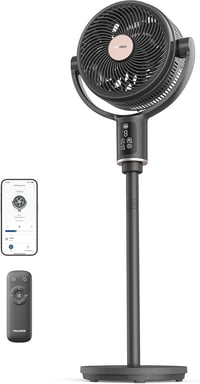 PELONIS 135° Oszcilláló Okos Álló Ventilátor, Csendes DC Motor, 9 Fokozat, 36-110cm Magasság 1